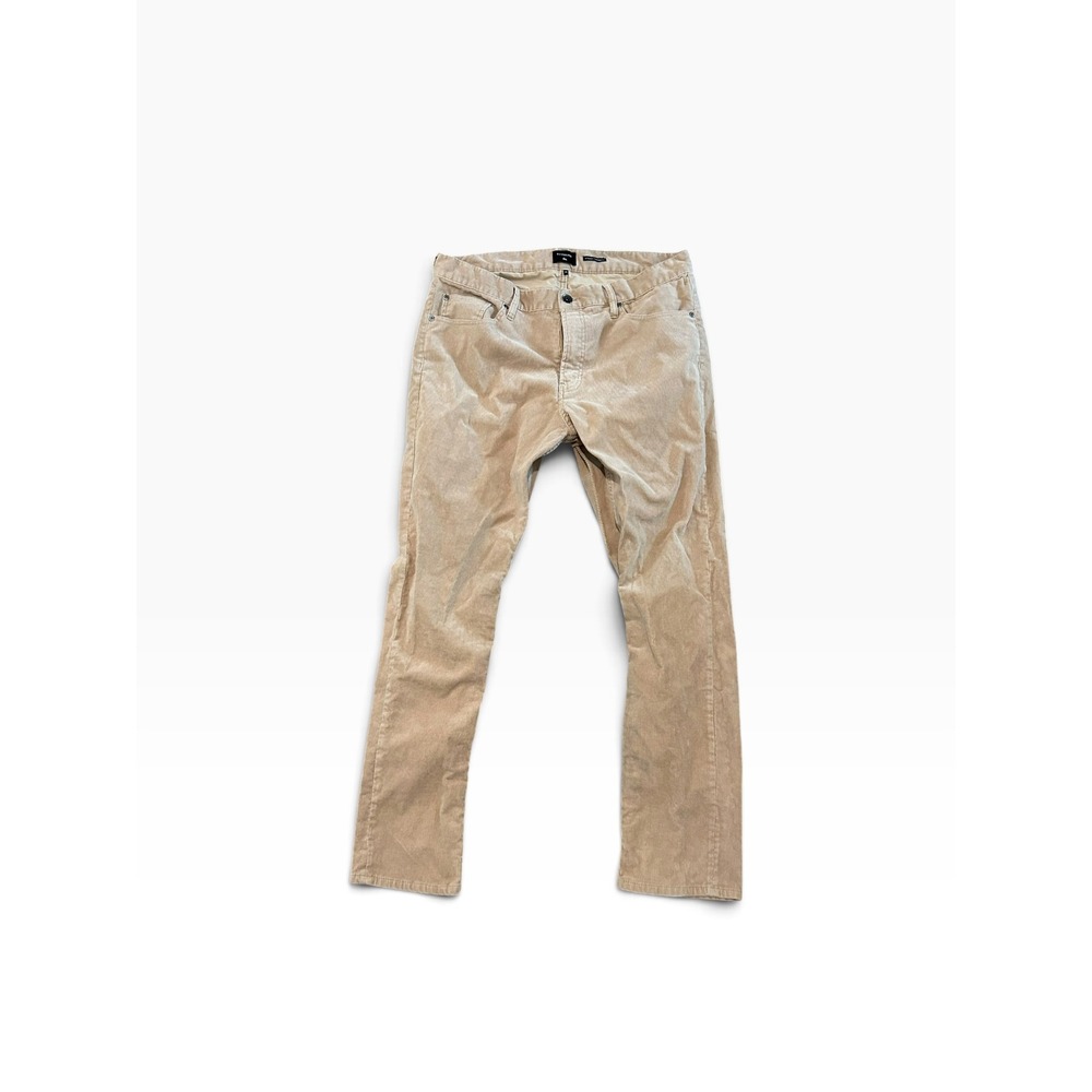Quiksilver Mens Corduroy Pants Tan Beige Straight Tapered Fit Size 36